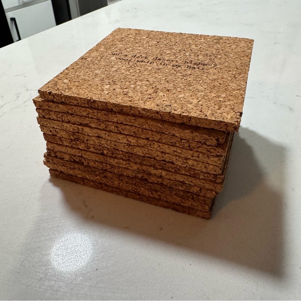 Set of 12 "Mistaken Lyrics" Cork Coasters